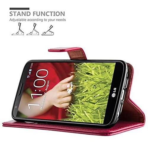 Cadorabo Custodia Libro per LG G2 in ROSSO