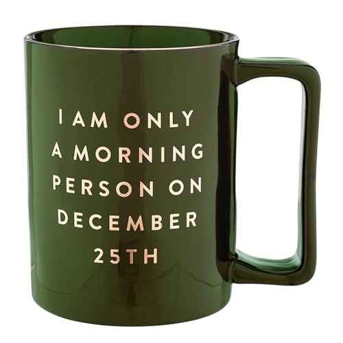 Image of Santa Barbara Design Studio Holiday Ceramic Mug with Gold Foil Detail, 16-Ounces, Morning Person