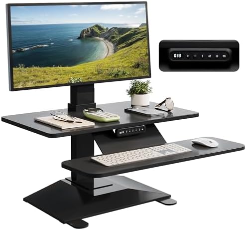 Amazon.com: Electric Standing Desk Converter 28" Wide, Height ...