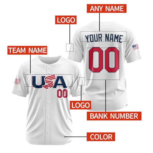 Custom World Baseball Classic Jersey Personalized Baseball Jerseys Printed/Stitched Sport Shirt for Men Women Youth Kids miniatura 4