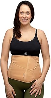 BABYGO® Postpartum Belly Wrap Belt for Women | Cesarean section abdominal belt | Belly band pregnancy | including exercise book for recovery after birth (Nude, One Size)