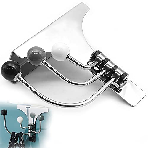 Kleverise Over The Door Hooks Hanger With 3 Non-Scratch Rotating Hooks - Stainless Steel Coat Towel Robe Hooks For 1.77 Inch Door Plank Thickness #TOP8