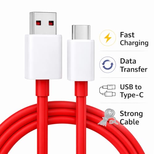 Image of Oneplus-Original 100W Fast cable USB-A to C (1.5M) Compatible with OnePlus 13 /13R /12R /11 /11R /10 /10R /9 /9R /8 /8T,7 /7T /4 /3 /2,CE4 /3 /2 /Lite.(Dash, Warp, SuperVooc). Support all USB to Type-C Devices