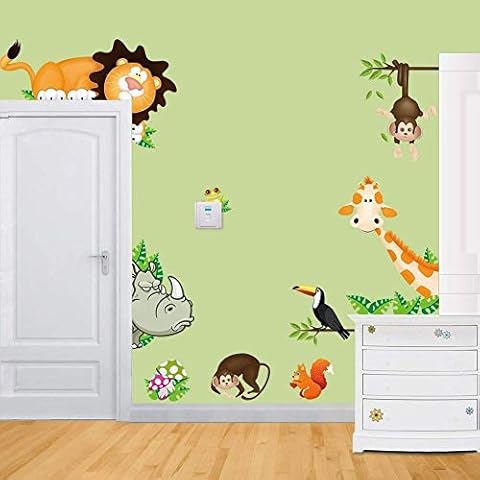 Rainbow Fox New Animal Zoo Wall Stickers for Baby Room Wall Decor Cover