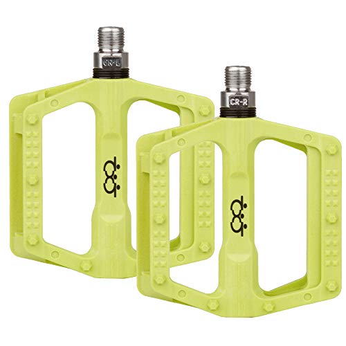 Boruizhen Road Bike Platform Pedals Lightweight Nylon Bicycle Pedals 9/16 For Road Mountain Bike (Green) #TOP1