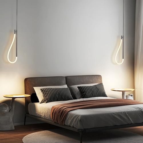 Lampe suspendue linéaire LED 14W pour ambiance chevet cosy - 5