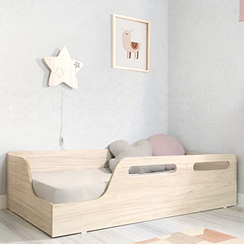 Bainba Cama Baja Montessori Eco en Madera Natural (90 x 190, Abedul)