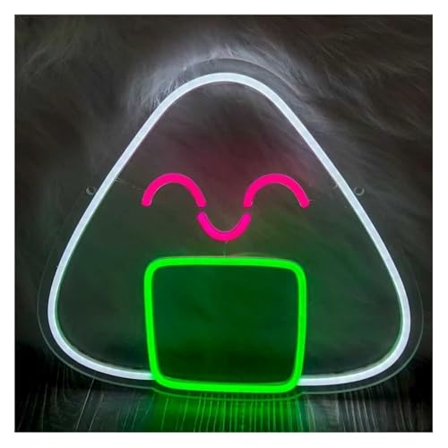Néon Onigiri de 38x34 cm : enseigne lumineuse dimmable pour resto japonais