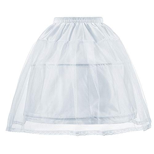Aibaowedding AibaoweddingBlumenmädchen Petticoat mit 2 Reifen Mädchen Kinder Krinoline Unterrock (Weiß, 65CM)