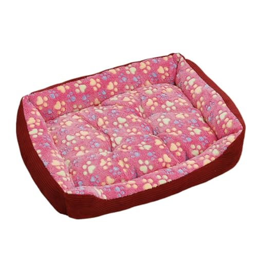 ZITIXO ペット用ベッド クッショ 室内 愛犬 小中大型犬 小屋 ペット用ベッド クッション マット 犬 室内 愛犬 小型犬 中型犬 大型犬 犬小屋 秋冬 ベッド (XL, ベージュ) (45*31cm,ピンクレッド)