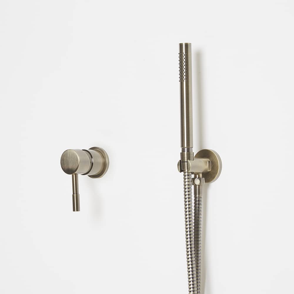 Milano Clarus 1 Outlet Manual Mixer Shower Valve With Hand Shower Handset Kit - Brushed Brass
