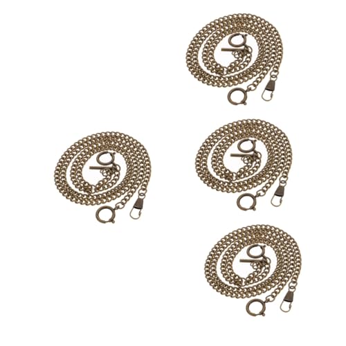 Cadena reloj de bolsillo metal vintage accesorios vestidos formales hombres decorativos 4 piezas
