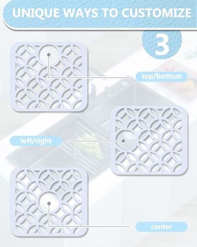 Protector de fregadero de silicona blanco (paquete de 2 piezas, 12x11 pulgadas) 4