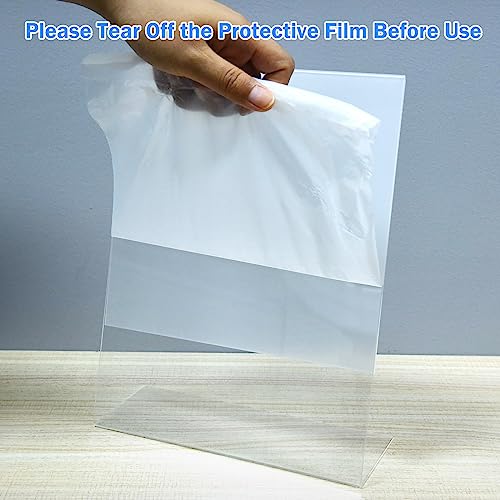 Coymos 12 Pack Acrylic Sign Holder 8.5 X 11 Slant Back Acrylic Stands For Display Plexiglass Clear Acrylic Display Stands For Ad Frame, Picture Photo Frames, Promotions, Restaurants, Office, Store #TOP1