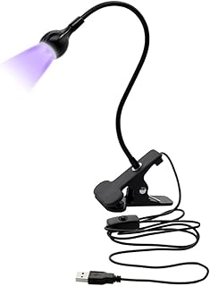 KLAZZ USB UV LED Black Light Lamp with Gooseneck & Clamp Fixtures for UV Gel Nails and Ultraviolet Curing, Apres Gel x Nai...