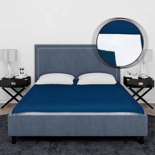 Image of Waterproof Quick Dry Protector Dry Sheet|Breathable and Hypoallergenic Ultra Soft Fitted Baby Bed Protector Sheet for Toddler|King Size (XXL, 260x200cm, Dark Blue),Cotton,Solid