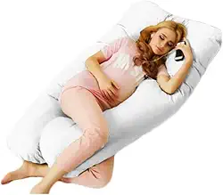 Almofada Travesseiro Gestante Corpo Formato U, Confortável (Branco)