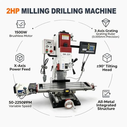 IntXanth 2HP Benchtop Mill Drill with DRO