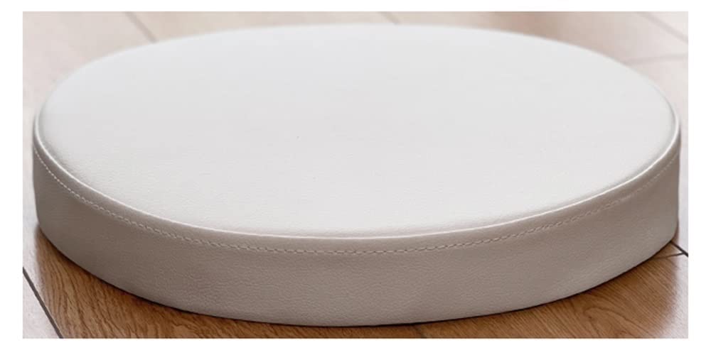 GHJL Round Thick Seat Cushion, Leather Floor Cushion,Waterproof Chair Cushion,Japanese Round Cushion For Living Room Bedroom Patio Tatami (Color : Off-white, Size : 45 * 45 * 8CM)