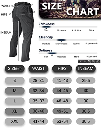 Areouts Men'S Cargo Work Hiking Pants Lightweight Water Resistant Quick Dry Fishing Travel Camping Outdoor Breathable Multi Pockets Dark Grey L thumb #5