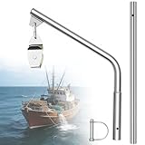 FEIMIRE Crab Pot Puller System, Heavy Duty Marine 304 Stainless Steel Davit Package & Pulley Block, High Load Capacity, Corrosion-Resistant, Easy Installation for Boat & Dock Use(Davit Kit)