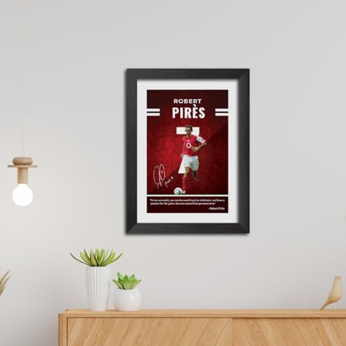 Image of TenorArts Robert Pires Quotes Poster Arsenal Laminated Photo Print Frame Painting with Matt Finish Black Texture (12 inches x 9inches)
