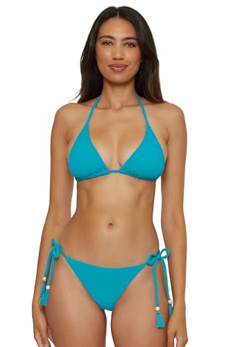 Lucky Brand Women's Valencia Triangle Bikini Top, Adjustable, Tie Back, Swimwear Separates4