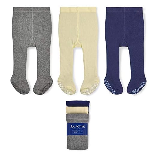 LA Active Polainas Antideslizantes Agarre – 3 Pares – Bebé Niña Infantil Recién Nacido - Algodón (Gris/Crema/Azul Marino, 3-6 Meses)