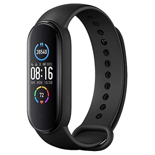 Xiaomi Mi Band 5, Smart Band 5 versión Global, Reloj Inteligente con Pulsera de Actividad, Pantalla a Color AMOLED de 1,1 ”, Monitor de frecuencia cardíaca, 11 Modos de Entrenamiento, 5 ATM, Negro