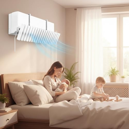 Déflecteur de climatiseur mural blanc avec persiennes réglables - 2
