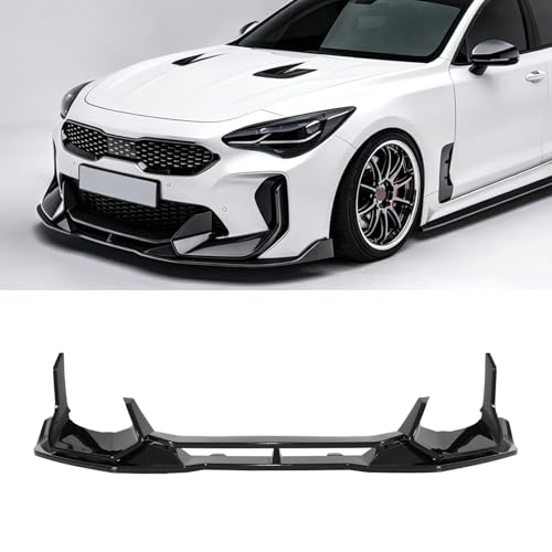 Scuhala AD Style Front Bumper Lip for Kia Stinger 2018-2023 All Models GT/GT-Line/GT1/GT2 Front Bumper Lip Splitter Chin ABS Plastic (Glossy Black)