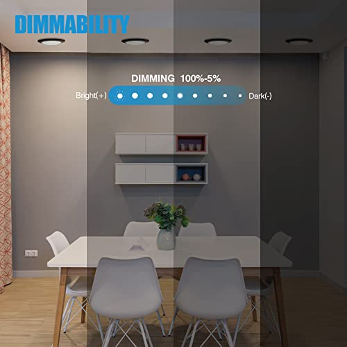 Ecoeler 6 Inch 16.5W Dimmable Led Disk Light, 10 Pack Aluminum Baffle Bronze Trim- Round Flush Mount Recessed Retrofit, 3000K Warm White, 1000Lm, Wet Rated,Energy Star & Etl-Listed Approved #TOP4