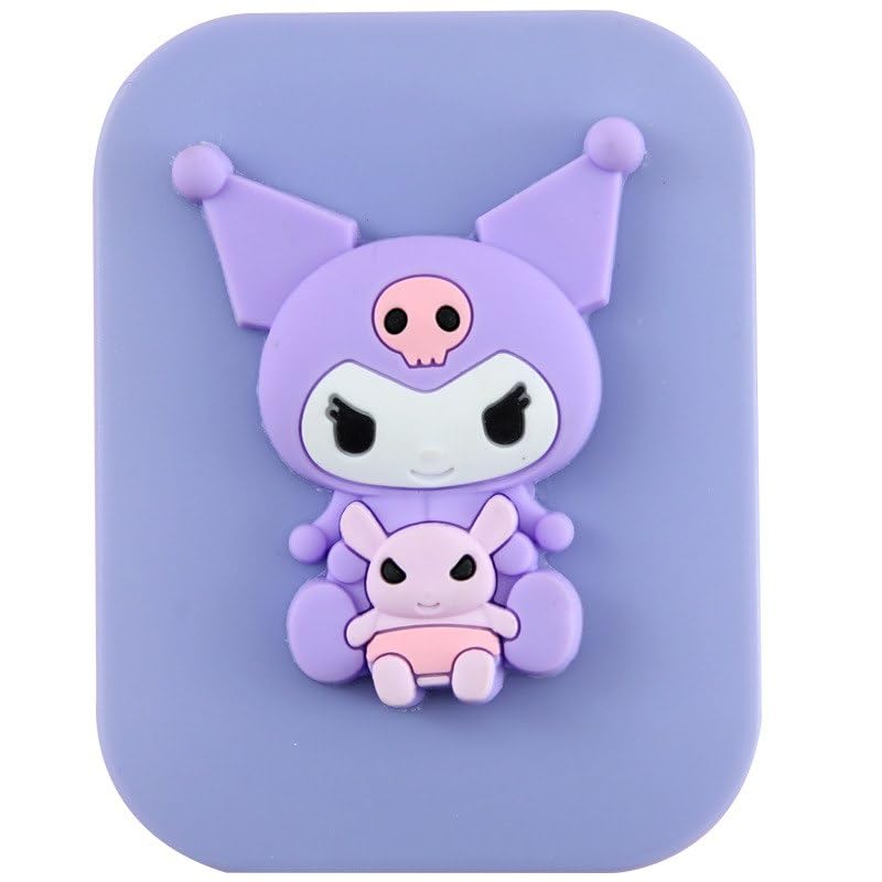 Cute Compact Mirror with Comb Set | Cartoon Folding Vanity Mirror | Portable Pocket Mirror & Mini Hairbrush Combo | Silicone Kawaii Travel Makeup Mirror for Girls-picture-13