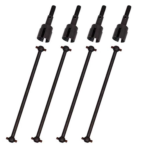 8 Pack Treehobby 90mm Stainless Steel 08029 Dogbones Drive Shaft & 02033 Stub Wheel Axle for 1/10 Redcat Volcano HSP Exceed RC Car Truck Replacement (Black)