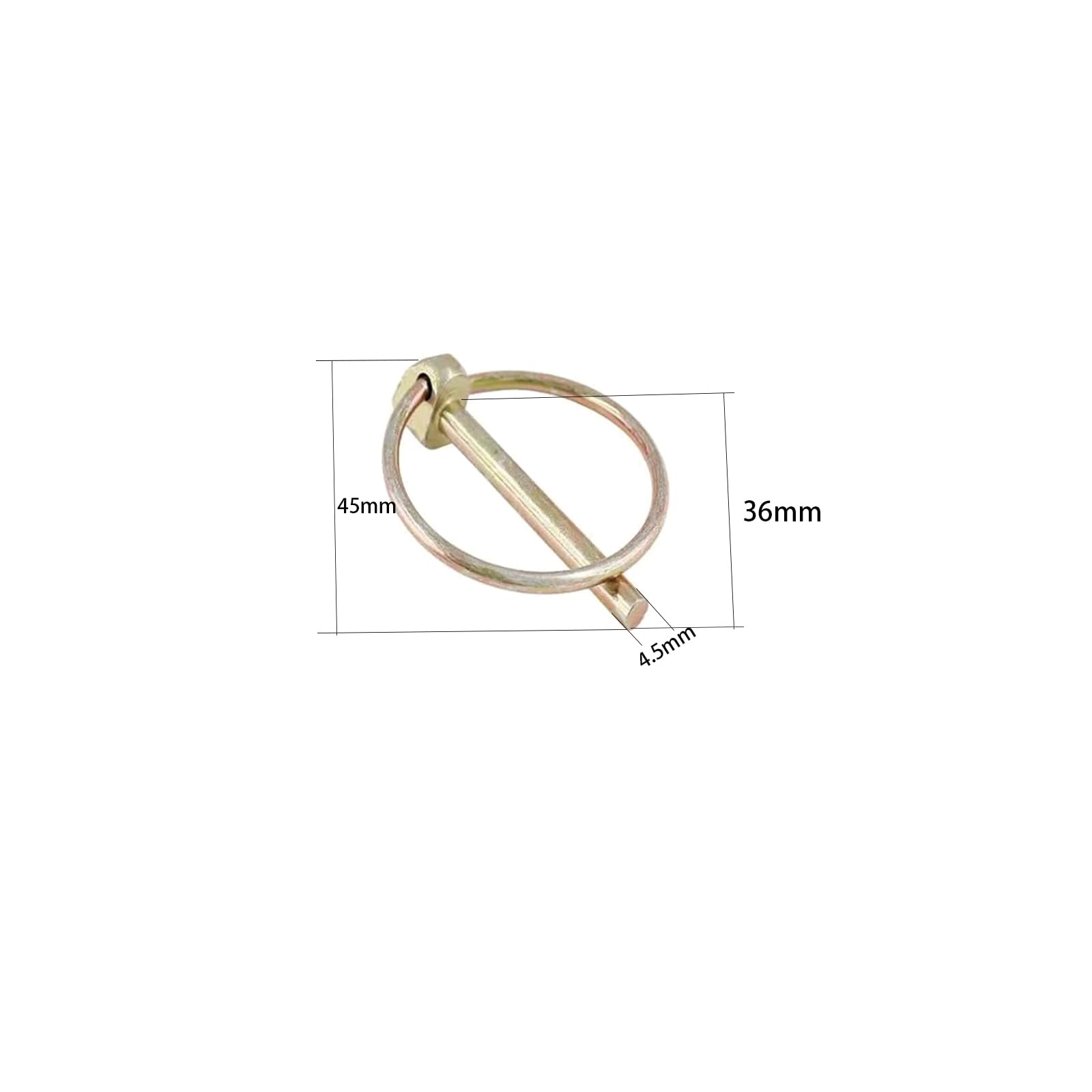 8pcs 4.5MM Heavy Duty Linch Pin Assortment Kit for Trailer Tractor Trolley Mechanical, Gold - Image 2