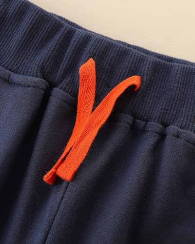 Irsutey Toddler Boy's Drawstring Elastic Pants with Dinosaur Embroidery Cartoon Pattern Cotton Jogging Pants Casual 1-7Y3