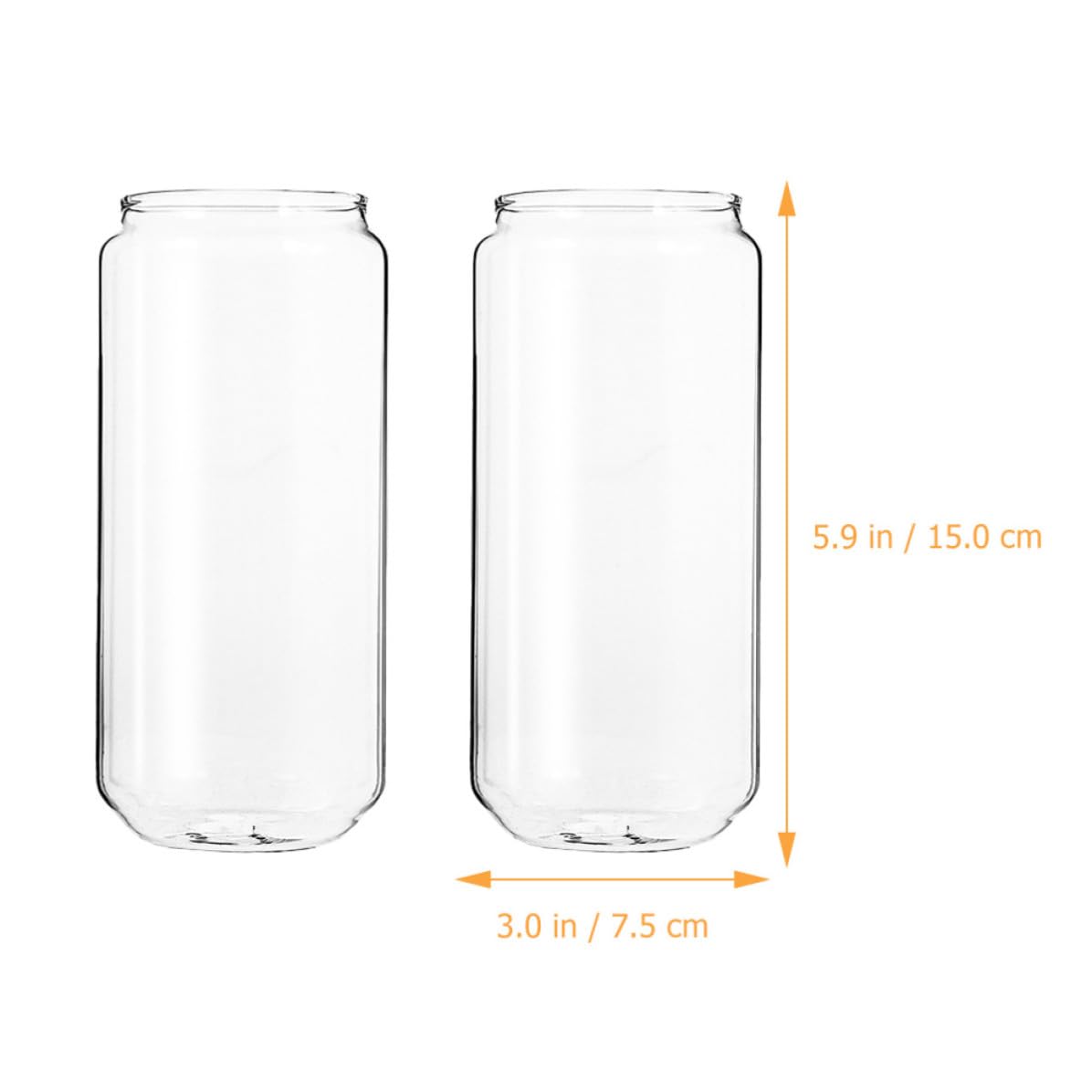 Zerodeko Set da 4 Bicchieri di Vetro con Cannuccia e Coperchio, Capacità 550ml, Design Semplice e Funzionale per Casa e Ristorante, per Bevande Fredde e Tè