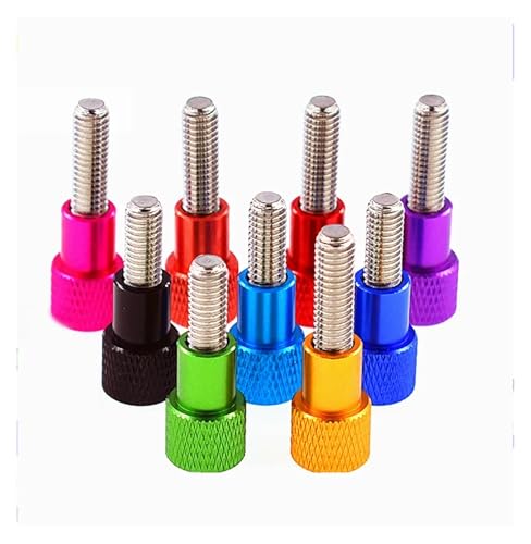 M5アルミ合金+ステンレス鋼フラットヘッドローレットウィングハンドルノブステップボルト1個(Sky blue,M5x6mm)