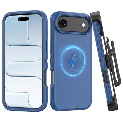 Coque Phone Air robuste bleu marine avec charge magnétique et clip intégré