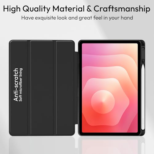 Image of Robustrion Cover Case for Samsung Galaxy Tab S11 11 inch Cover with [S-Pen Holder], Flip Cover Case for Samsung S11 Tablet 11 inch [Auto Sleep Wake] - Black