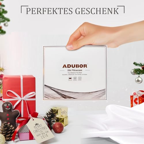 Adubor 100% Seidenkissenbezug 80x80cm für Haar und Haut mit Reißverschluss – Ansicht 7
