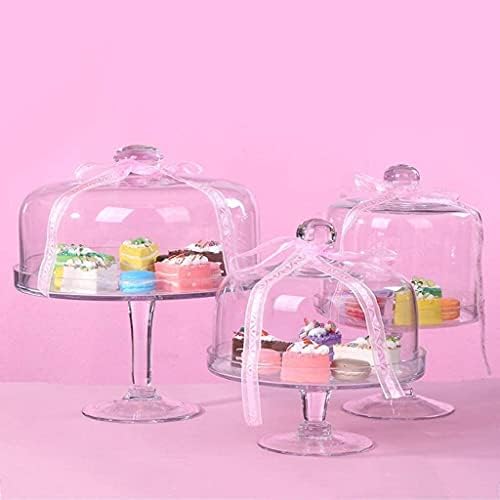 Pastry And Candy Display Stands European Transparent Glass Dome Restaurant Dessert Tasting Plate Photo (Size : 24cm) (24cm) image 5