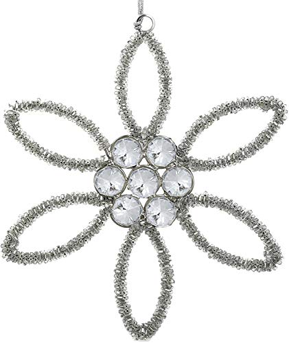 Itos365 Handmade Snowflake Ornaments For Christmas Tree Iron And Glass Hanging Pendant Decoration Decorative Gifts, Set Of 6 #TOP5