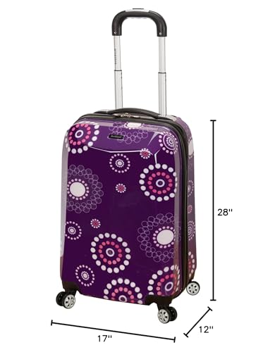 Rockland Vision Hardside Spinner Wheel Luggage, Purple Pearl, 3-Piece Set (20/24/28)4