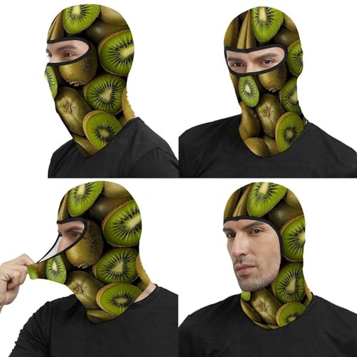 Pasamontaña térmico para hombre y mujer con estampado de kiwis, máscara facial para esquí, motocicleta y clima frío miniatura 5