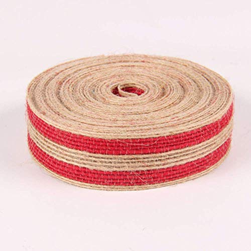 Holiday Burlap Ribbon Roll Jute Red Fish Silk Hemp Rope For Diy Craft Project Gift Wrap Christmas Tree Decoration Wedding Party Supplies,32.8 Ft #TOP1