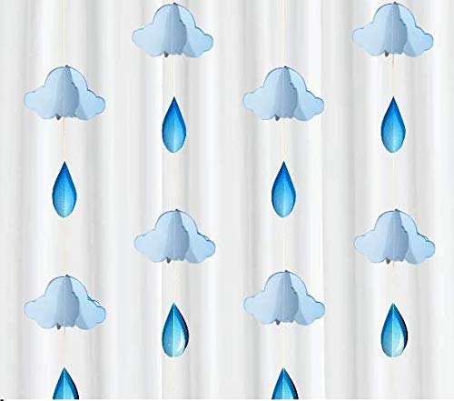 Image of Cloud Paper Frills Garland Pack of 4 - Decorative Hanging Streamers for Birthday Parties, Baby Showers & Events | Colorful Paper Ladi Series for Wall, Ceiling & Backdrop Decoration