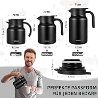 WYHVAND Thermoskanne 800 ml aus Edelstahl, Kaffeekanne, Schwarz – Ansicht 4