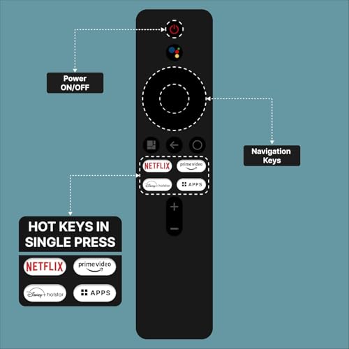 Image of BLACKSHEEP Compatible for Mi Smart tv Remote Control with Voice Command - Hot Keys of Prime Video, Hotstar, Apps and Netflix Use for LCD LED QLED OLED UHD 4k Android Xiaomi TVs (Pairing Must)