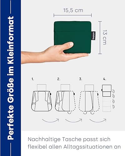 Notabag Original - Wasserabweisende, wiederverwendbare, faltbare Tasche und Rucksack (Forest Green)